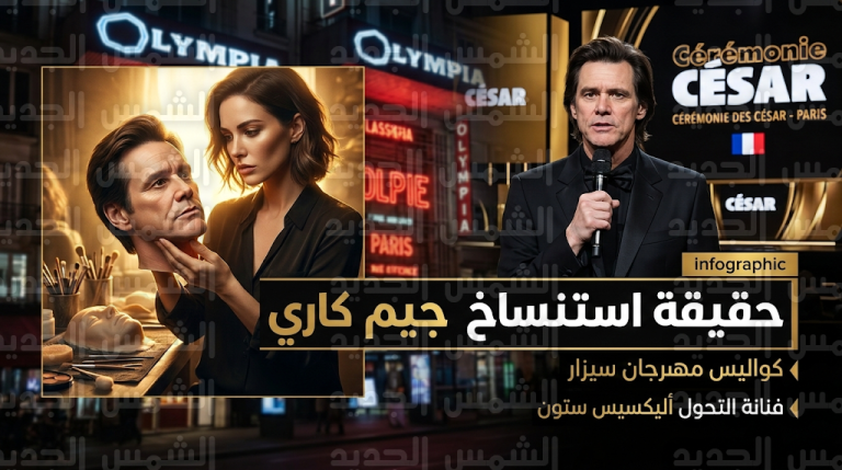 كيف خدعت أليكسيس ستون العالم بقناع جيم كاري في حفل سيزار 2026 وأثارت الجدل في الشارع السعودي