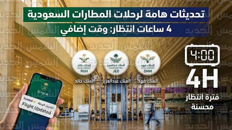 مطارات السعودية الدولية تدعو المسافرين للتواصل مع شركات الطيران قبل موعد الرحلة بـ 4 ساعات لضمان انسيابية الحركة